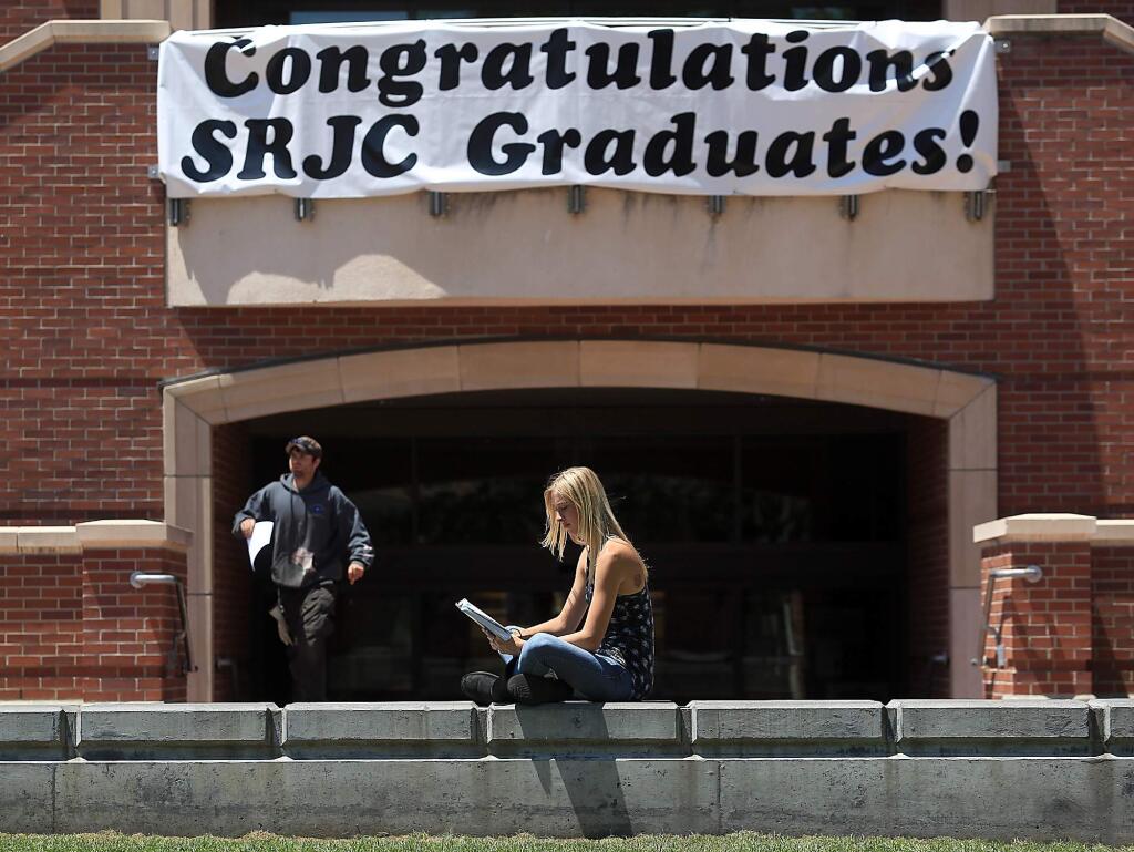 Annie Nagel, 21, of Rohnert Park studies on the Santa Rosa Junior College campus in Santa Rosa. (Kent Porter / Press Democrat FILE) 2013