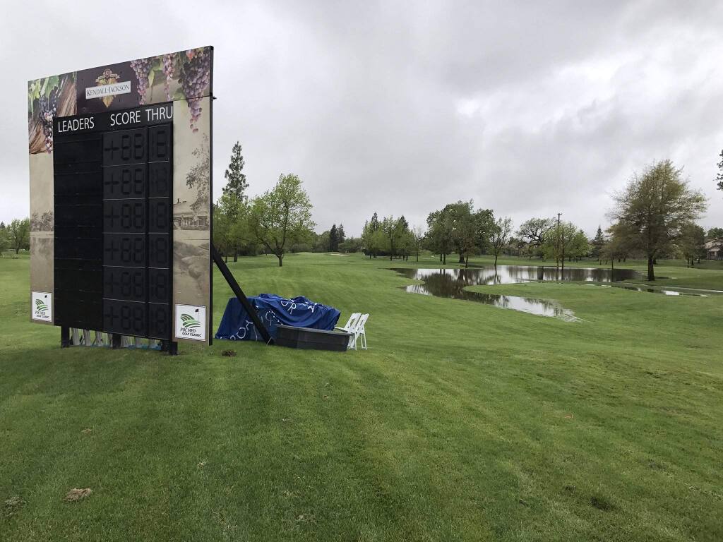 A rain-soaked Windsor Golf Club in Windsor on Friday, April 7, 2017. (@ROAD2LPGA)
