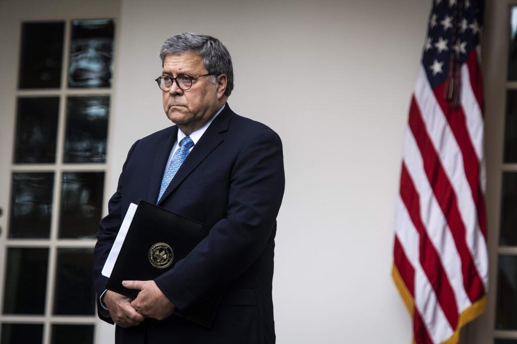 Attorney General William P. Barr outside the White House in July 2019.(JABIN BOTSFORD/ WASHINGTON POST)