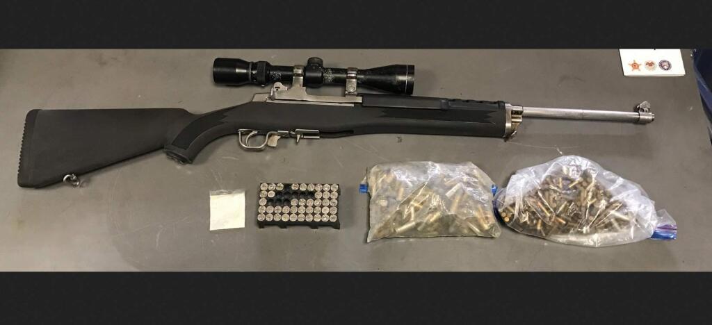 Santa Rosa police arrested a man after finding a semi-automatic rifle and drugs in his vehicle, Tuesday, June 19, 2018. (SANTA ROSA POLICE DEPARTMENT/ FACEBOOK)