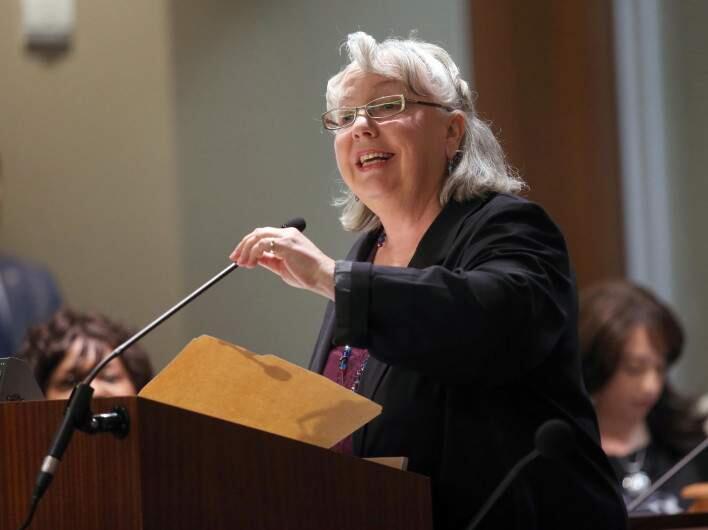 Gayle McLaughlin at the swearing in of a new mayor fir Richmond, in January, 2015. She will be speaking in Sonoma on Jan. 27. (Jane Tyska/Bay Area News Group)