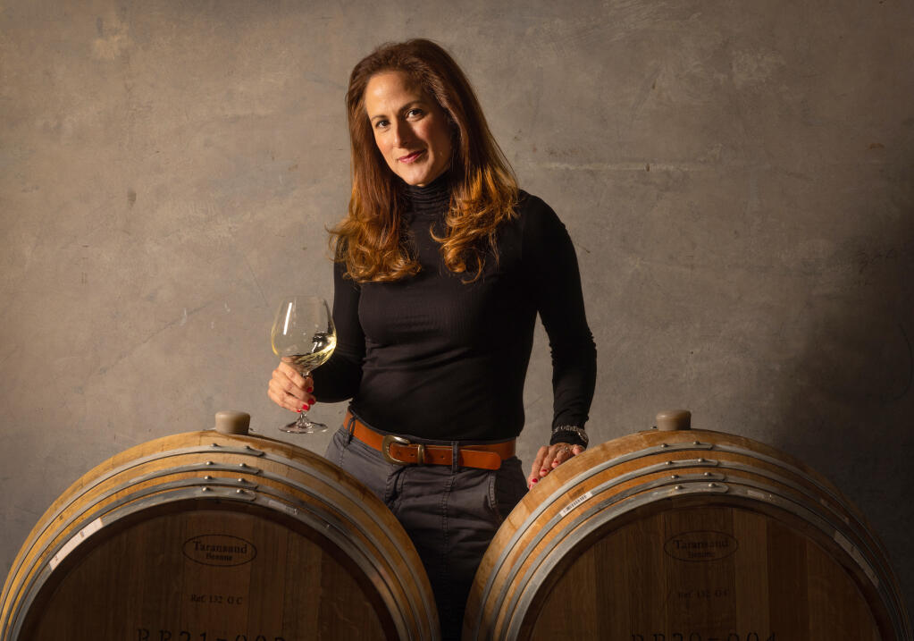 Winemaker Bibiana Gonzalez Rave of Rohnert Park gained fame last year when her Alma de Cattleya, 2021 Sauvignon Blanc was ranked No. 28 on the Wine Spectator’s Top 100 List for 2023. Photo taken Monday, Jan. 30, 2023.  (John Burgess / The Press Democrat file)