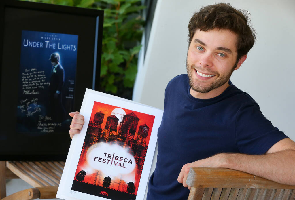 Miles Levin won the Fan Favorite Award in the AT&T ‘Untold Stories’ competition at the Tribeca Film Festival for his short film “Under the Lights.” Photo taken in Santa Rosa on Friday, July 8, 2022. (Christopher Chung/The Press Democrat)
