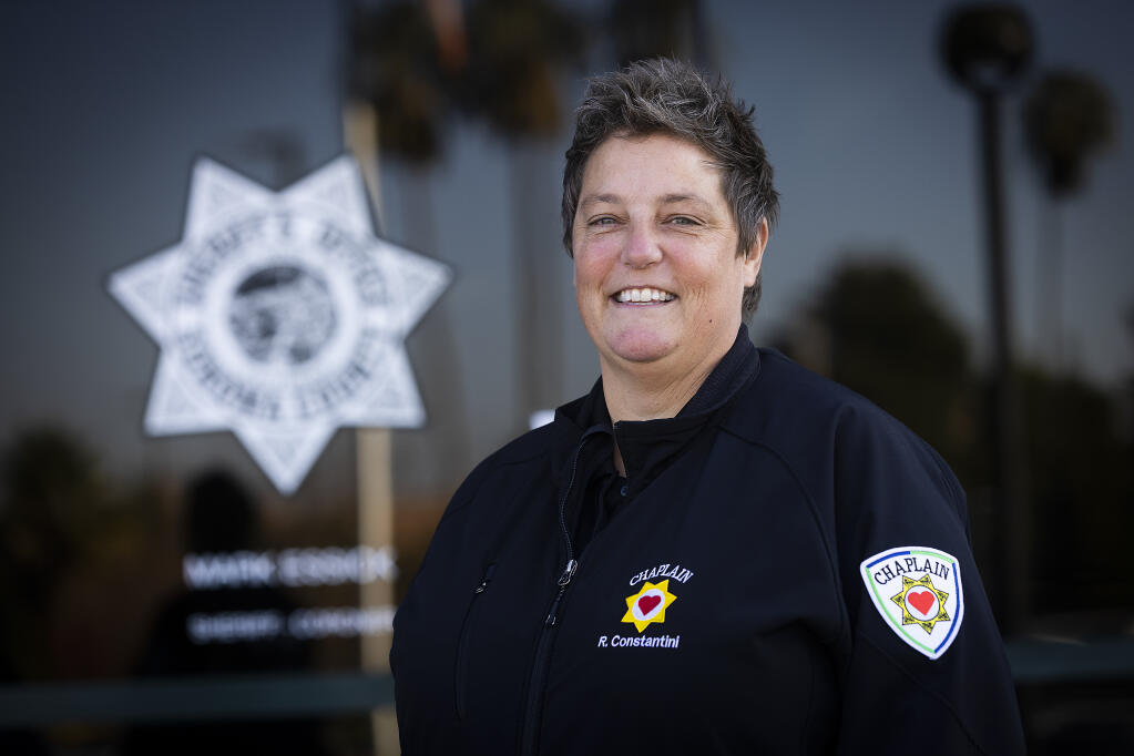 The new executive director of Law Enforcement Chaplaincy in Sonoma County, Rita Constantini, is looking for new recruits for an important and tough job. Photo taken on Dec. 1, 2021. (John Burgess/The Press Democrat)