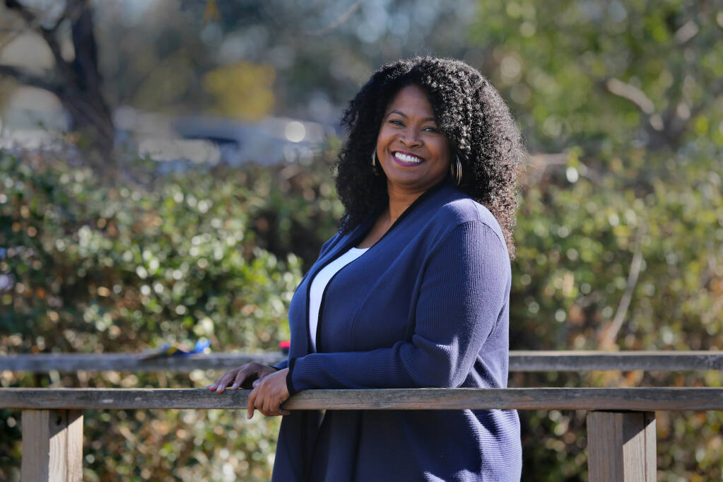 Marsha Lucien, the new executive director of the Family Justice Center of Sonoma County, in Santa Rosa on Tuesday, Dec. 8, 2020. (Beth Schlanker / The Press Democrat)