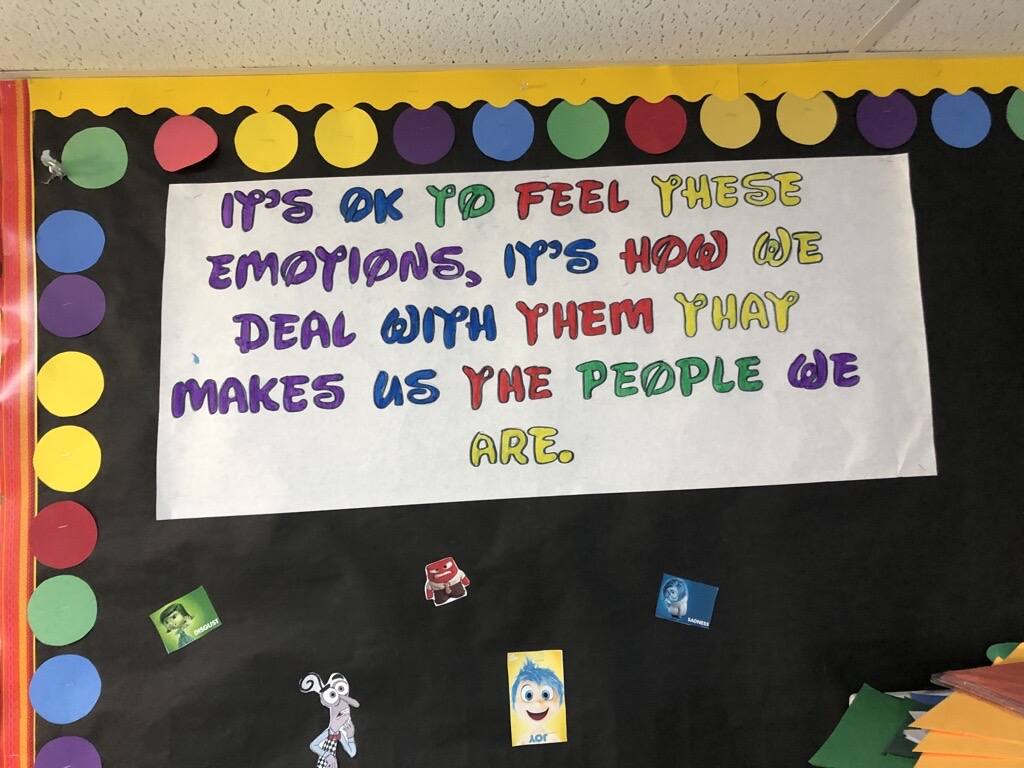 The brightly colored Zone Board at a Boys & Girls Clubs of Sonoma-Marin reminds local kids that it’s OK (maybe even normal!) to feel emotions. Photo provided.
