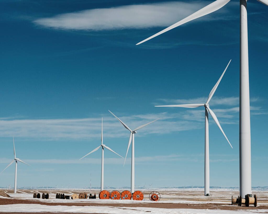 The Dunlap Wind Farm in Carbon County, Wyoming, Feb. 1, 2021. Despite its historic ties to coal, as well as local denialism about climate change, Carbon County is soon to be home to one of the biggest wind farms in the nation. (Benjamin Rasmussen/The New York Times)