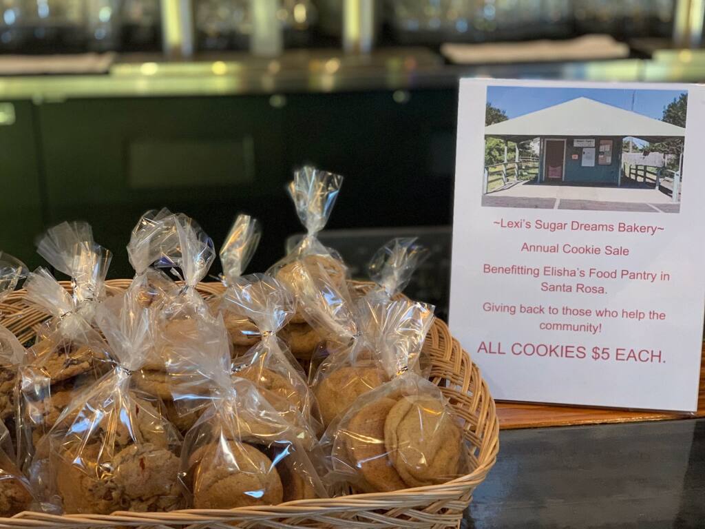 A display of the cookies Lexi Lawson and her mom baked and packaged to raise money for Elisha’s Pantry. (Lawson family)