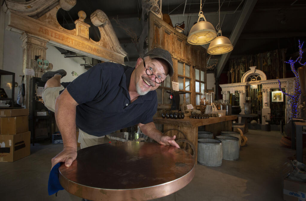 Dave Allen of Artefact Design and Salvage is taking his found treasures on his next adventure - whatever that may be. (Photo by Robbi Pengelly/Index-Tribune)