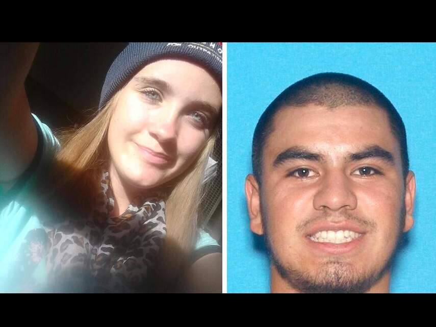 Pearl Pinson (left) was last seen in the Vallejo area on Wednesday, May 25 as she was dragged by Fernando Castro (right), an armed man.