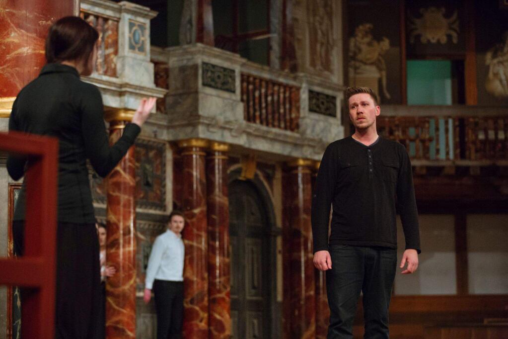 'Then you shall know the wounds invisible/ That love's keen arrows make': Ginesi played the love-struck shepherd Silvius in 'As You Like It' at the Globe Theater in London.