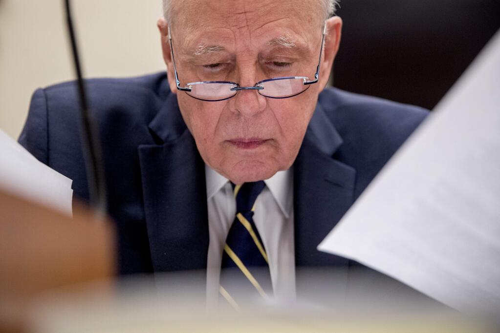 Former White House counsel for the Nixon Administration John Dean appears before a House Judiciary Committee hearing on the Mueller Report on Capitol Hill in Washington, Monday, June 10, 2019. (AP Photo/Andrew Harnik)