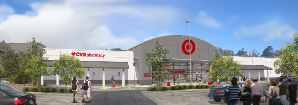 An artist rendering of the 'flexible-format' Target store set to open in the former 49,000-square-foot Best Buy space in Marin Gateway Shopping Center in Marin City in March 2017. (provided image, April 21, 2016)