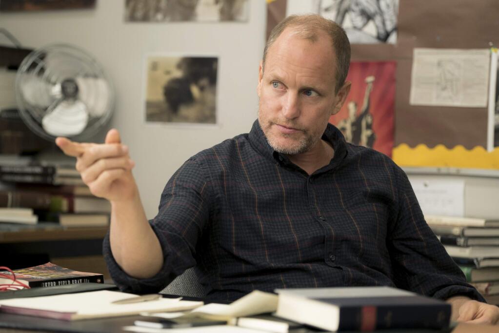 This image released by STX Films shows Woody Harrelson in a scene from, 'The Edge of Seventeen.' (Murray Close/STX Films via AP)