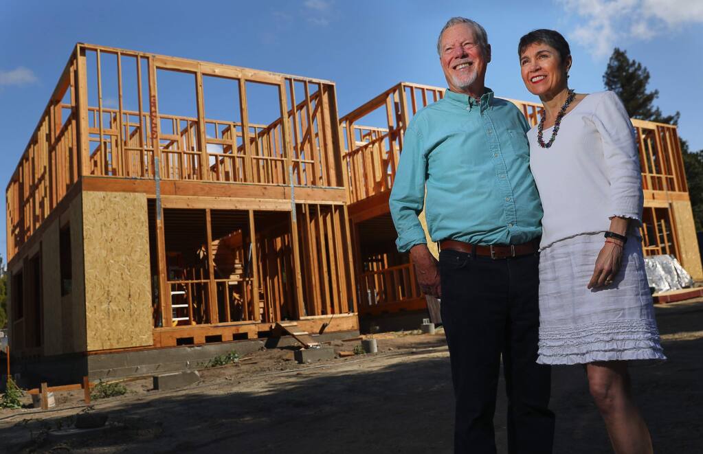 Orrin and Terri Thiessen at the site of their newest development, Green Valley Village, near downtown Graton on Wednesday, August 29, 2018. (Christopher Chung/ The Press Democrat)