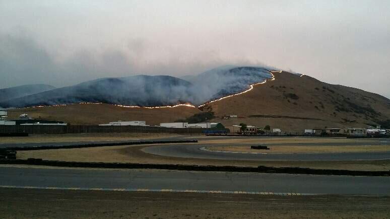 Fire at Sonoma Raceway, Monday morning, Oct. 9, 2017. (Submitted by Joel Westie Swanlaw)