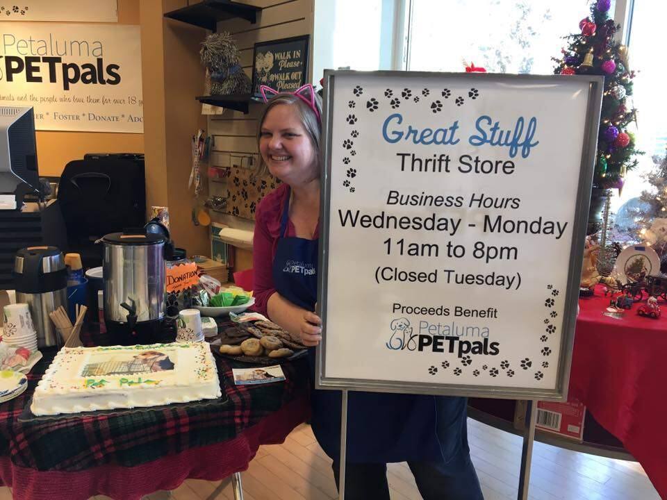 Shannon Frieberg, President of Petaluma Pet Pals, and store manager of the new Great Stuff Thrift Store.