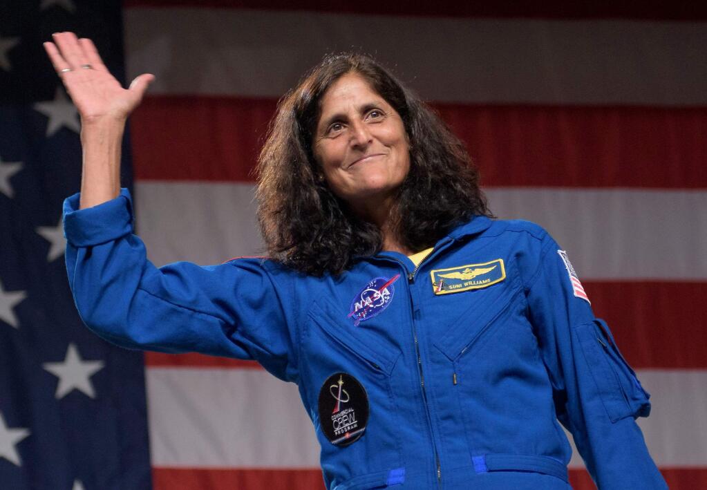 NASA astronaut Suni Williams will visit Sonoma on Aug. 18, but her eyes are always on the stars - or at least the moon, which she hopes to visit in 2020 and become the first woman to walk on its surface. (NASA/Bill Ingalls)