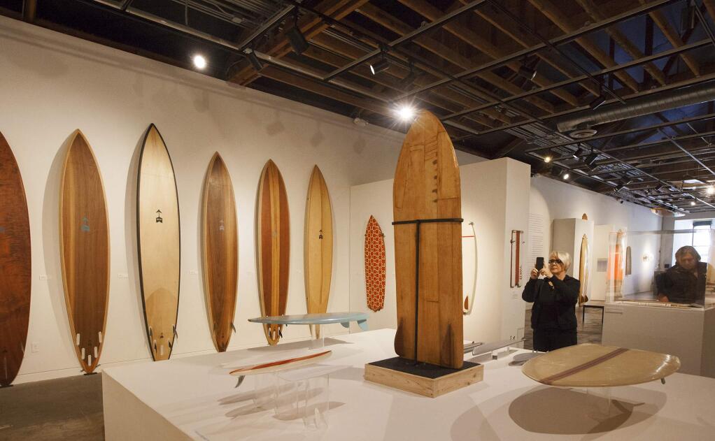 Last chance to catch Surf Craft: Design and the Culture of Board Riding at the Sonoma Valley Museum of Art. The exhibition ends on Sunday. (Photo by Robbi Pengelly/Index-Tribune)