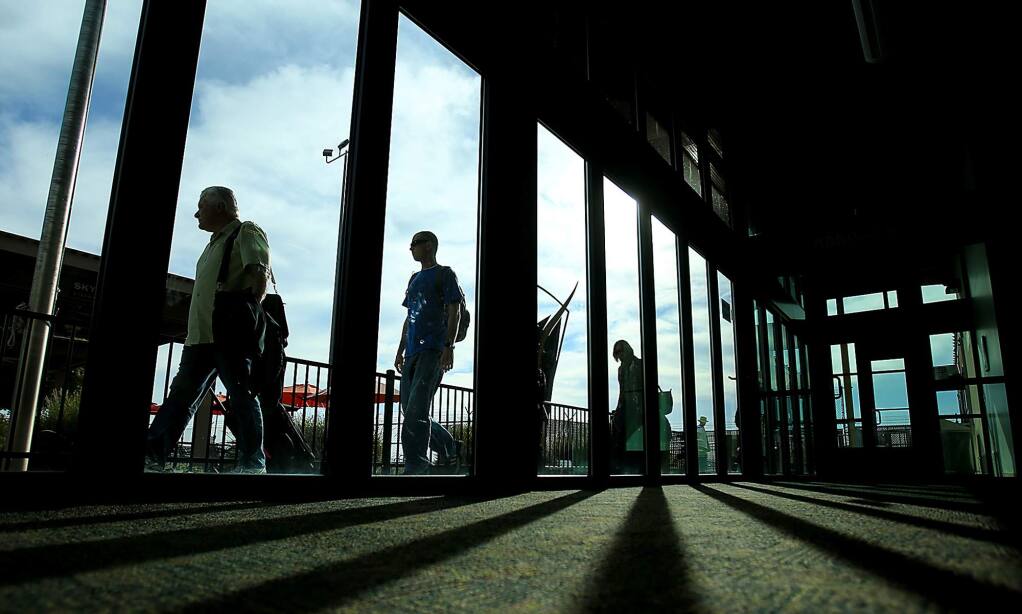 Several years ago, the terminal at the at the Charles M. Schulz Sonoma County Airport, Tuesday Feb., 9, 2016 was upgraded. Officials now want to expand the terminal area and the long term parking lot. (Kent Porter / Press Democrat ) 2016
