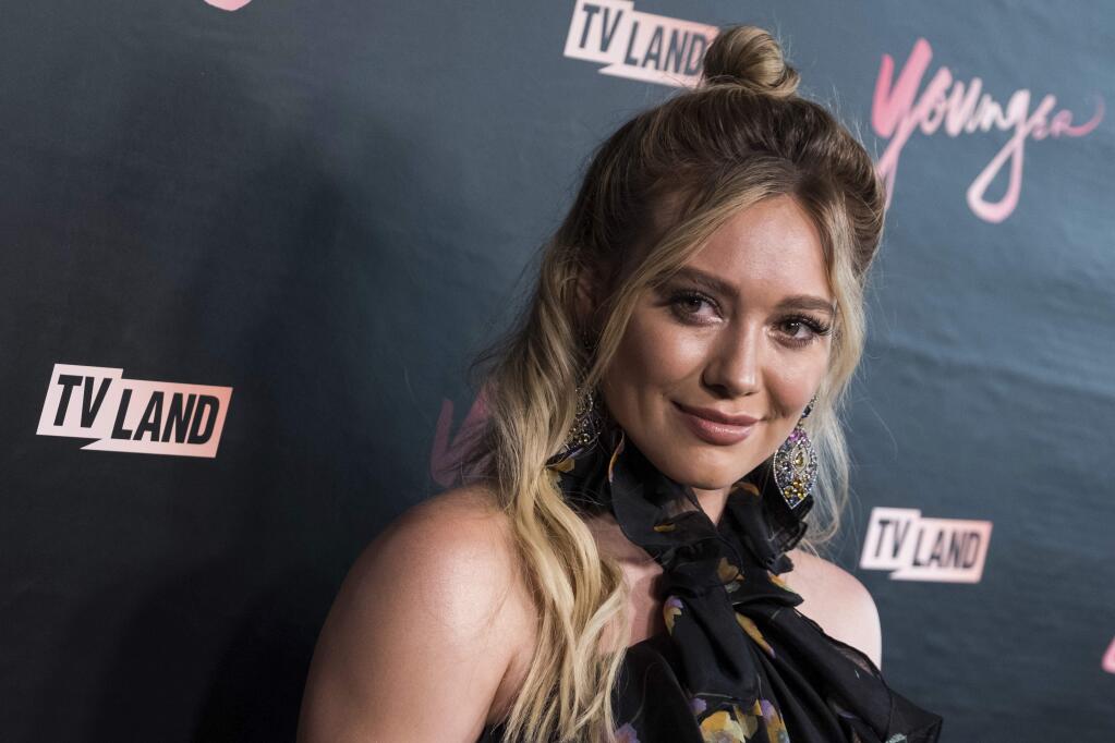 FILE - In this June 27, 2017, file photo, Hilary Duff attends TV Land's 'Younger' season 4 premiere party in New York. Publicist Erica Gerard says Duff is thankful her family and staff weren‚Äôt hurt in a burglary at her home last week, which was reported by TMZ Sunday, July 23, 2017. (Photo by Charles Sykes/Invision/AP, File)