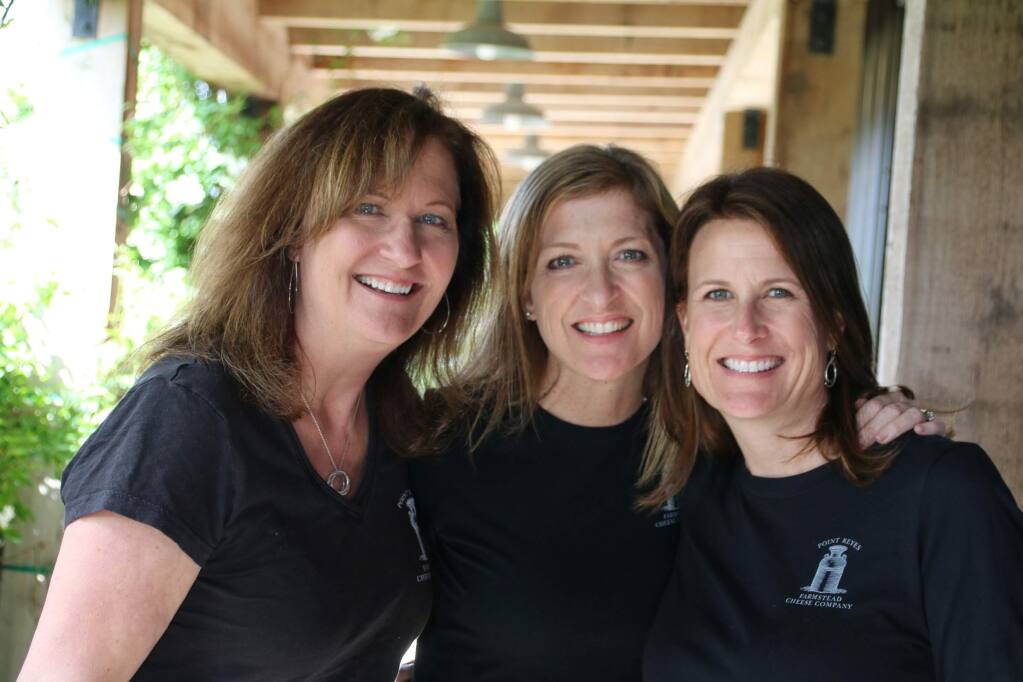Co owners Diana Giacomini Hagan, Jill Giacomini Basch and Lynn Giacomini Stray at Point Reyes Farmstead Cheese Company/The Fork during a farm tour and lunch created by Rich Table at the 10th Annual California's Artisan Cheese Festival Saturday, March 19, 2016. (Victoria Webb/For The Argus-Courier)