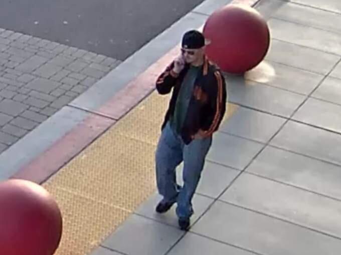 A surveillance video screen grab of a man suspected of stealing a bike from outside Target in Petaluma on May 18, 2015. (PETALUMA POLICE DEPARTMENT)