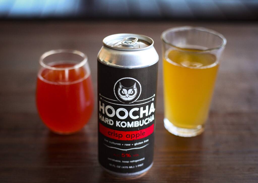 Petaluma, CA, USA._Monday, July 15, 2019._A new Petaluma venture called Hoocha Hard Kombucha features Sonoma County's first hard kombucha. Co-founder Kristina Weeks and her sister, Cathy Dean wanted to make kombucha with alcohol content and co-founder, Andrew Floraday is the master brewer. Their concoction will be available at The Block. (CRISSY PASCUAL/ARGUS-COURIER STAFF)