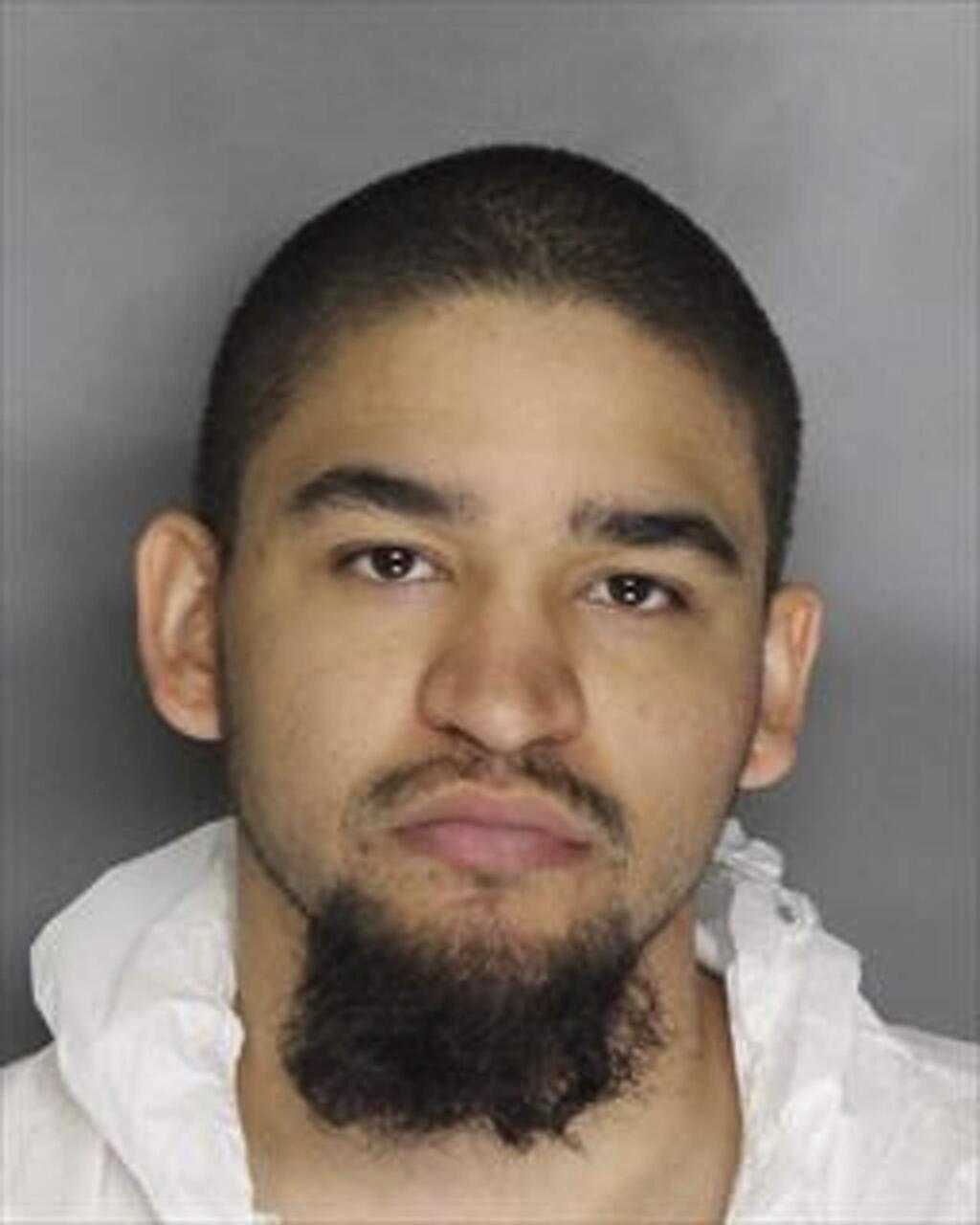 This photo provided May 16, 2018, by the Sacramento Police Department shows Tyler Anderson, 23, of Reno, Nev. Anderson, a suspect in the death of his 5-year-old daughter, waived extradition in Sacramento Superior Court on Monday, May 21, on a charge of suspicion of manslaughter. (Sacramento Police Department via AP)