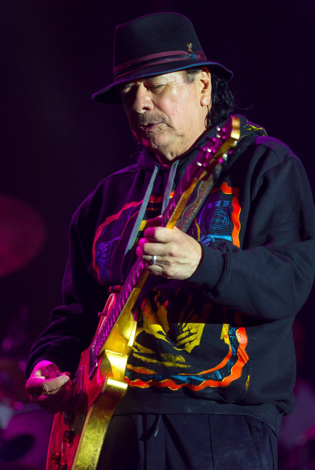 Carlos Santana performs during the third day of BottleRock Napa Valley in Napa, California, on Sunday, May 26, 2019. (Darryl Bush / For The Press Democrat)