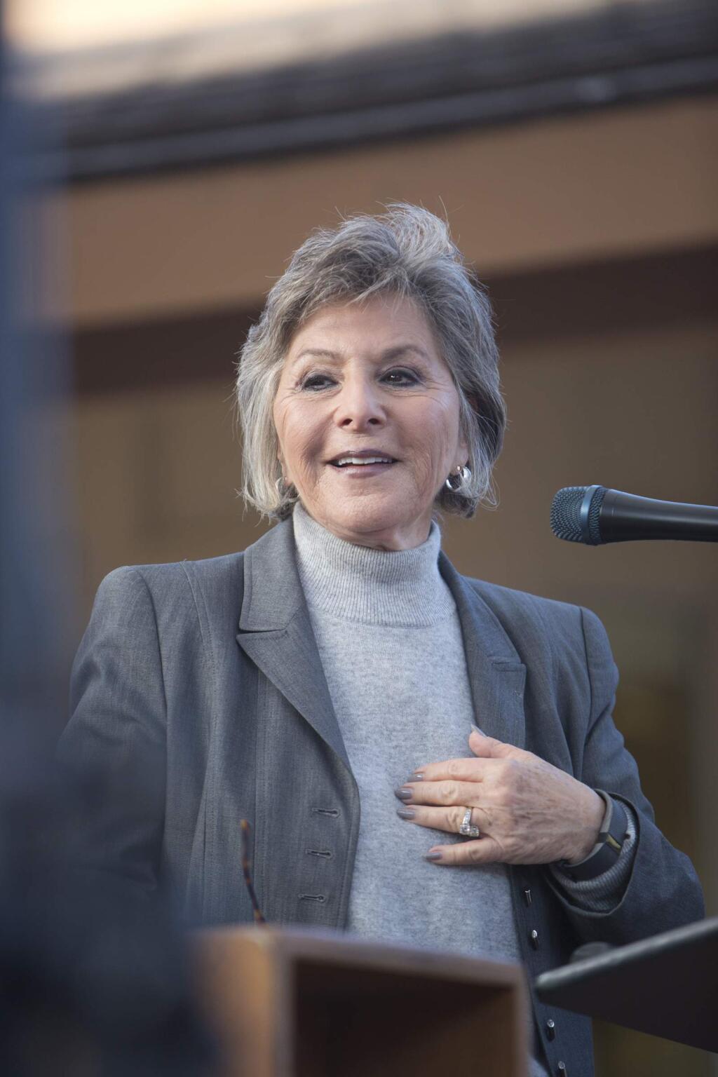 Retiring Senator Barbara Boxer promotes her autobiography 'The Art of Tough' at Copperfield's Books in Montgomery Village.