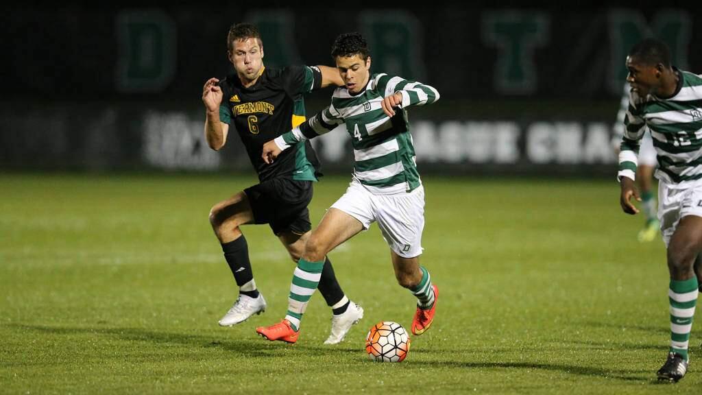 PHOTO BY JOHN AND MATT RISLEY FROM DARTMOUTH COLLEGE WEB SITEPetaluma resident Noah Paravicini (No. 4) was voted Ivy League Co-Player of the Week after scoring the winning goal in Dartmouth's 2-0 win over Brown to clinch the Ivy League championship.