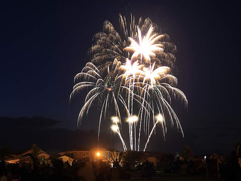 Fireworks go off over Windsor during the Windsor Kaboom, Wednesday July 3, 2013. (Kent Porter / Press Democrat) 2013