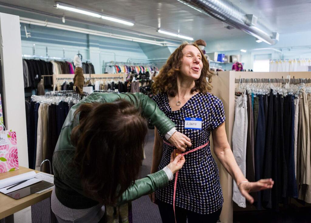 Laura Klein gets fitted for new garments courtesy of Smart & Sexy.