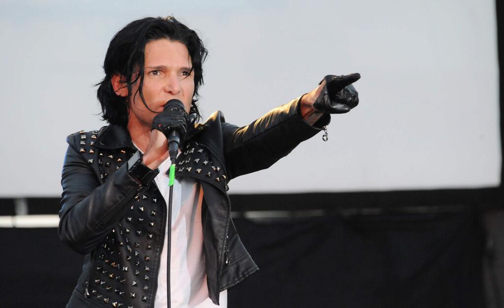 FILE - In this May 25, 2013 file photo, Corey Feldman performs in Los Angeles. After being widely ridiculed for a music performance on Friday, Sept. 16, 2016, on the 'Today' show, Feldman is planning a return to the show. Pink, Kesha and Miley Cyrus are among Feldman's celebrity supporters. (Photo by Katy Winn/Invision/AP, File)
