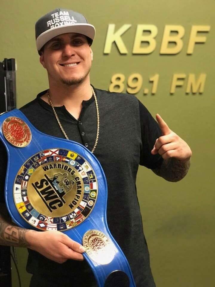 SUBMITTED PHOTOPetaluma's Mike Russell puts his SWC cruiser weight title on the line in an April 21 fight in Alameda.