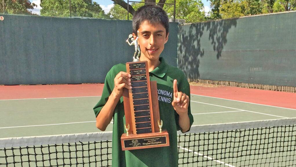 Submitted photoSonoma's Carlos Rubio Friday won the Sonoma County League singles tennis tournament.