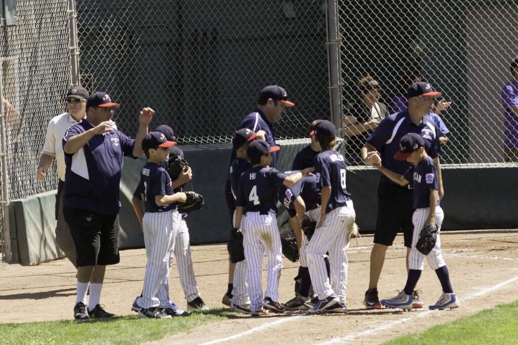 RICH LANGDON/FOR THE ARGUS-COURIERThe Petaluma American 10-year-old Little League team will play in the finals of the Northern California Championship Tournament tonight.