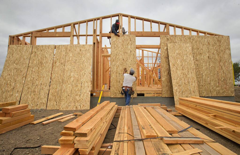 As it stands now, the unincorporated Sonoma County and Windsor must set in motion plans to together approve building nearly 5,000 housing units for a range of income levels by 2031. (John Burgess/The Press Democrat)