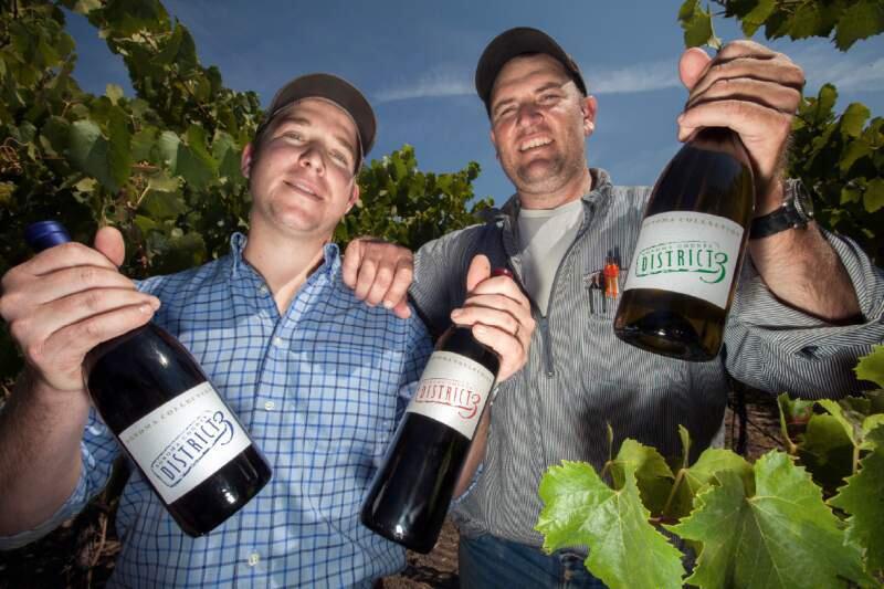 Matt Stornetta and Ned Hill are toasting their District 3 wines, which winebusiness.com just named among its 'hot brands.'