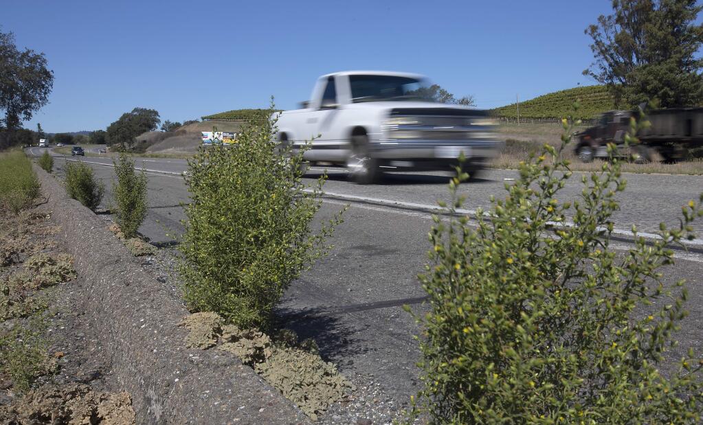The $74 million 14-mile Highway 101 repaving project from Windsor to Geyserville, known as the Big Pave, is nearing completion. Caltrans will soon start on the 10-mile stretch from Canyon Rd. in Geyserville to Cloverdale. (photo by John Burgess/The Press Democrat)