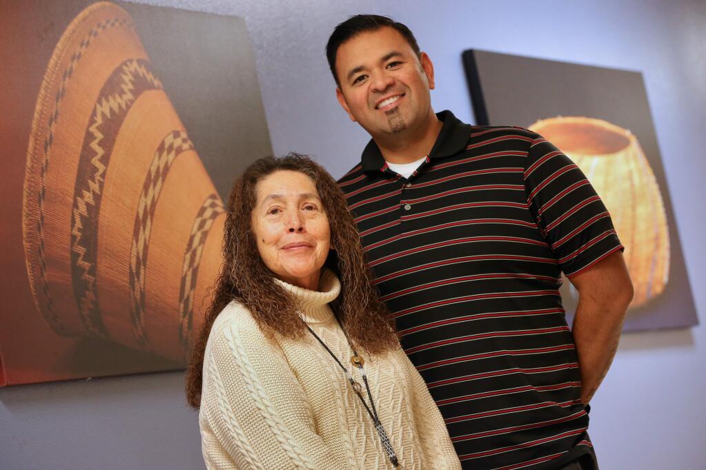 Sonoma County Indian Health Project chief executive officer Betty J. Arterberry, left, and chief operations officer Silver Galleto at their facility in Santa Rosa on Tuesday, Jan. 21, 2020. (Christopher Chung/ The Press Democrat)