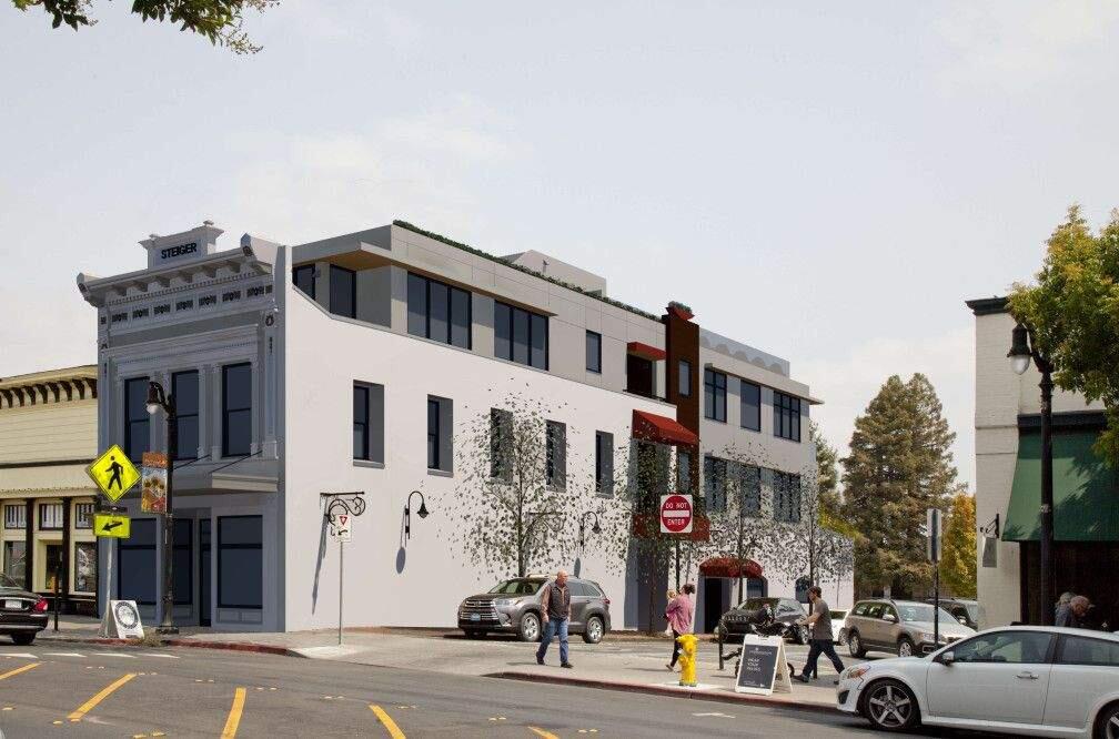 A rendering shows how the proposed renovations might look at the Steiger Building, located at 132 Petaluma Blvd. N. in Petaluma. (CITY OF PETALUMA)