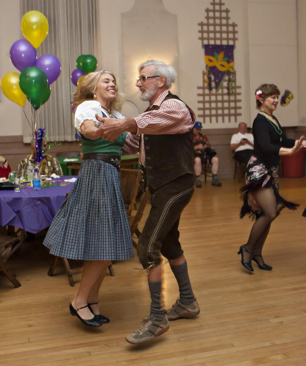 Julie and Will Uhen of San Leandro at Karneval Mardi Gras Costume Ball Fasching At Hermann Sons of Petaluma on Saturday January 31, 2015 (JOHN O'HARA/FOR THE ARGUS-COURIER)