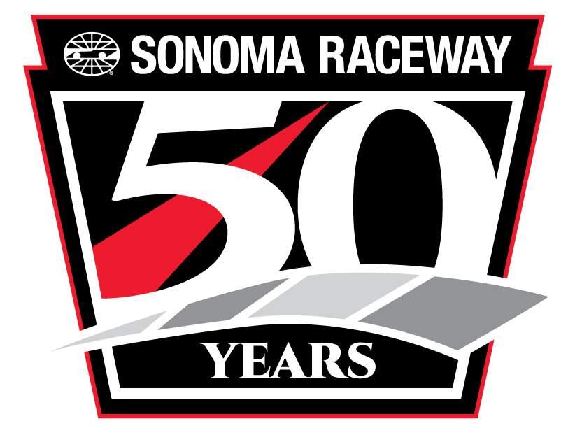 Sonoma Raceway's 50th anniversary logo.