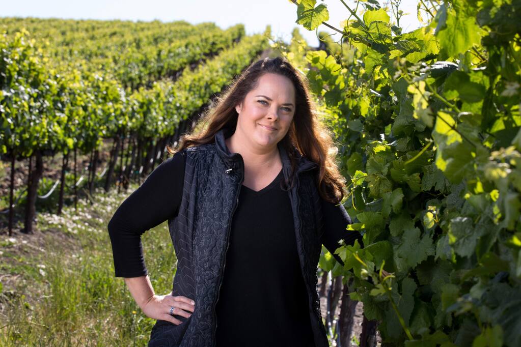 Alison Crowe, winemaker for Picket Fence and Garnet wines, at Diamond Vineyards near Sonoma on Thursday, June 1, 2017. (DARRYL BUSH/ FOR THE PD)