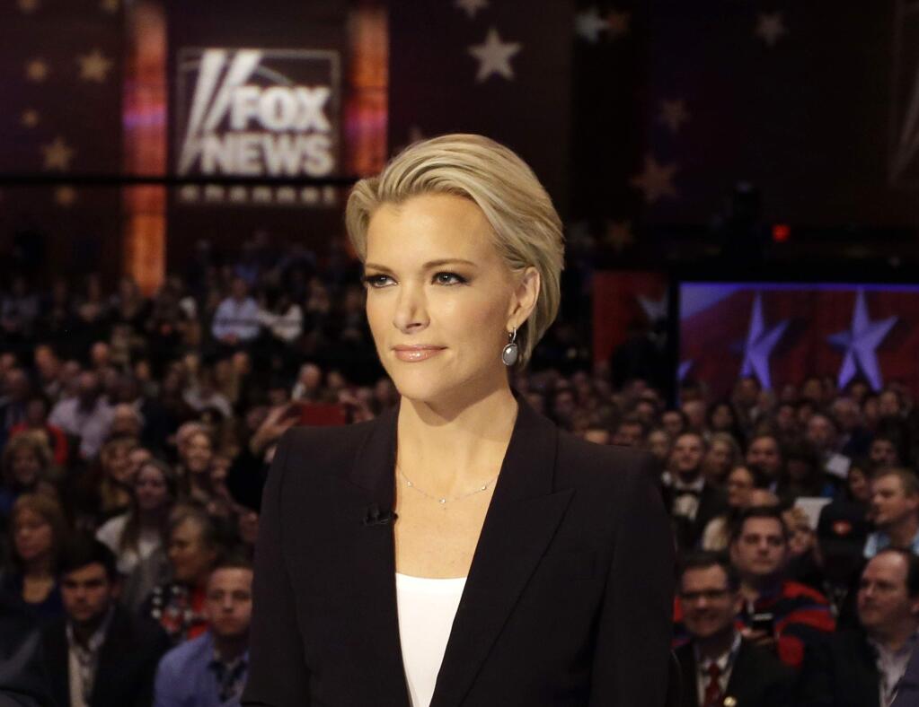 FILE - In this Jan. 28, 2016 file photo, Moderator Megyn Kelly waits for the start of the Republican presidential primary debate in Des Moines, Iowa. Former Republican House Speaker Newt Gingrich told Kelly she is “fascinated with sex” amid criticism of her coverage of sexual misconduct accusations against GOP presidential nominee Donald Trump. The heated exchange came Tuesday, Oct. 25, 2016, on Kelly's program. Kelly responded to Gingrich's comment by saying she's “not fascinated by sex,” but is “fascinated by the protection of women.” (AP Photo/Chris Carlson, File)