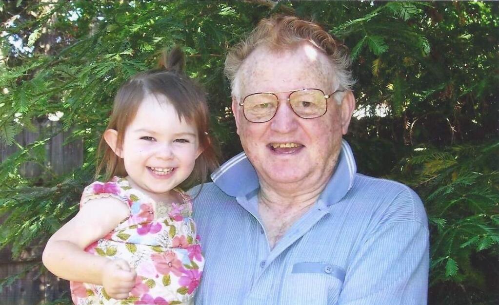 Eugene S. Canevari holds his great-granddaughter Rhian in 2006. (Family photo)