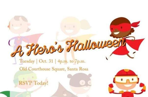 'A Hero's Halloween' trick or treat event will be held at Old Courthouse Square in downtown Santa Rosa from 4-7 p.m., Tuesday, Oct. 31, 2017. (COURTESY PHOTO)