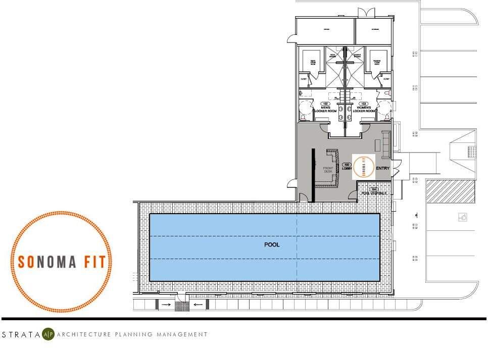 The early stages plans for the indoor pool. Credit: Strata A/P.